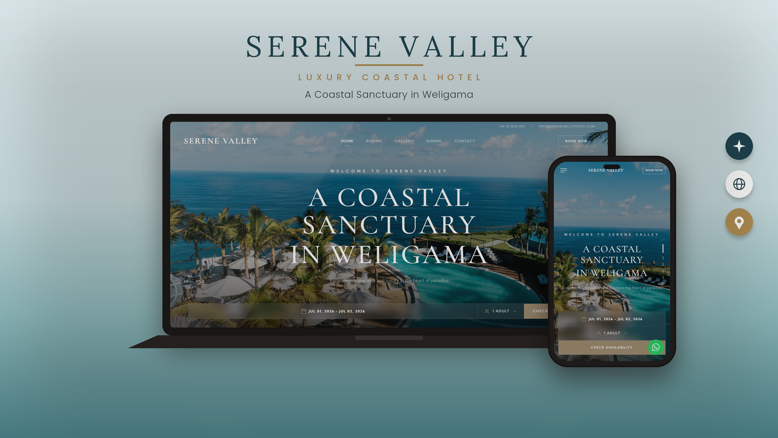 Serene Valley Coastal Resort - Luxury Hotel Website Galle Sri Lanka